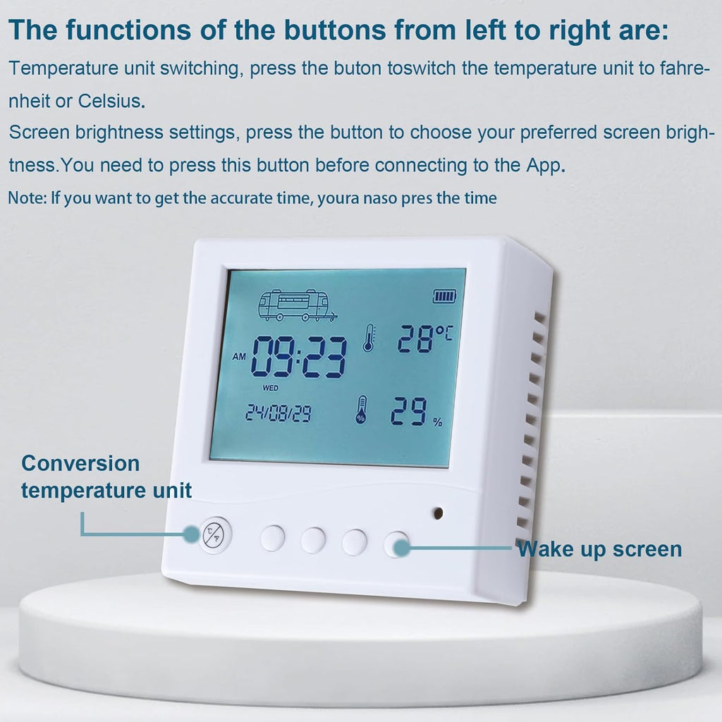 Wireless Campervan (RV) Leveling System with Digital Display – Real-Time Angle Monitoring