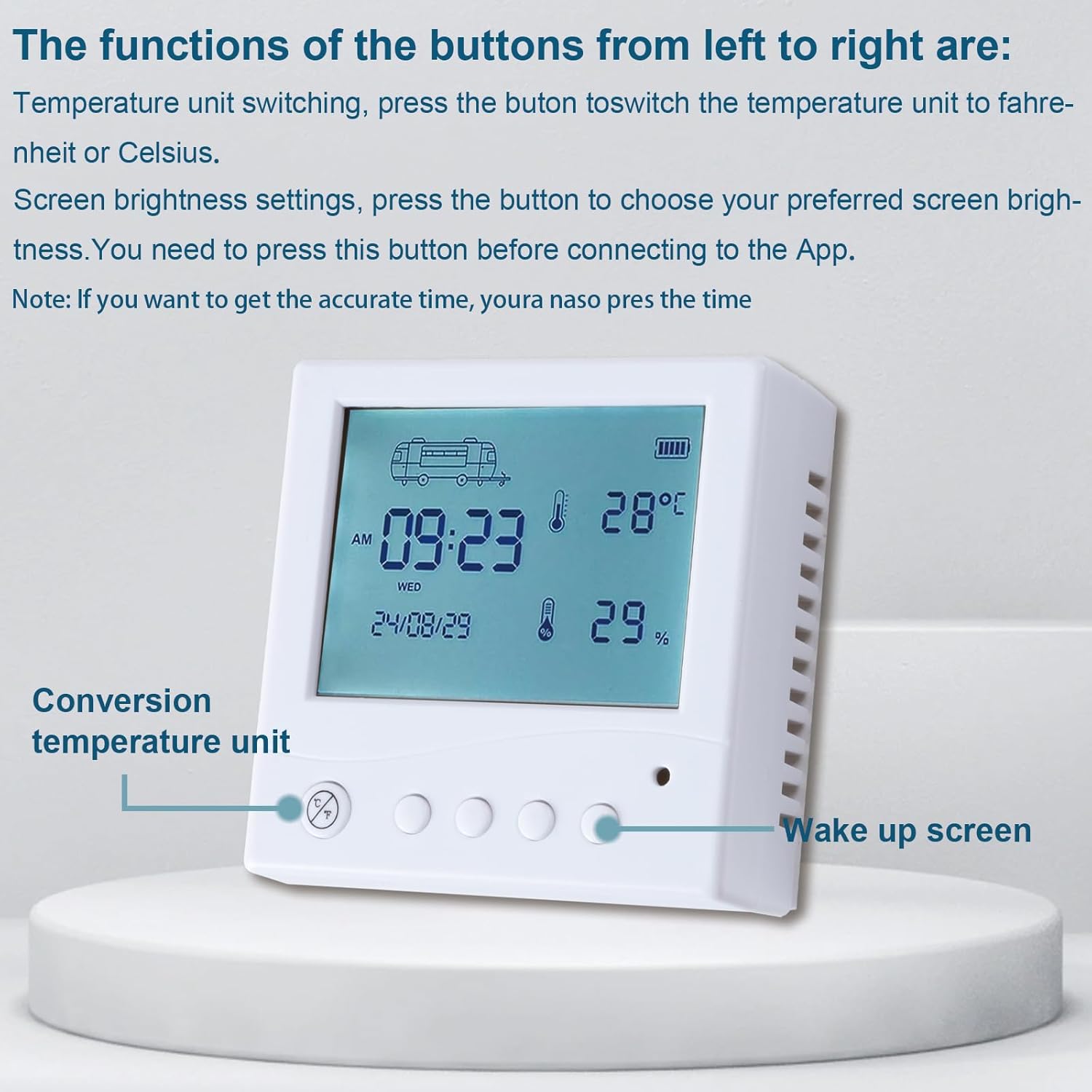 Wireless Campervan (RV) Leveling System with Digital Display – Real-Time Angle Monitoring