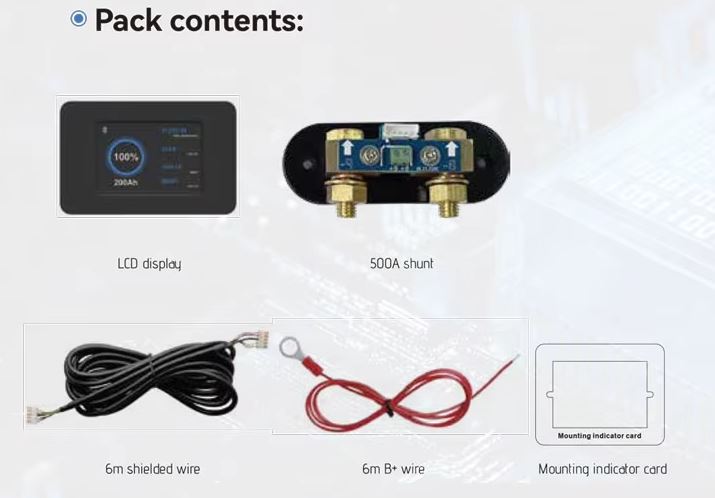 Wireless RV and Caravan Smart Battery Monitor with Bluetooth App and 500A Smart Shunt